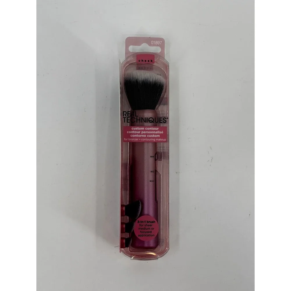 Real Techniques Custom Contour Brush Womens Pink 3-in-1 Adjustable Blush
